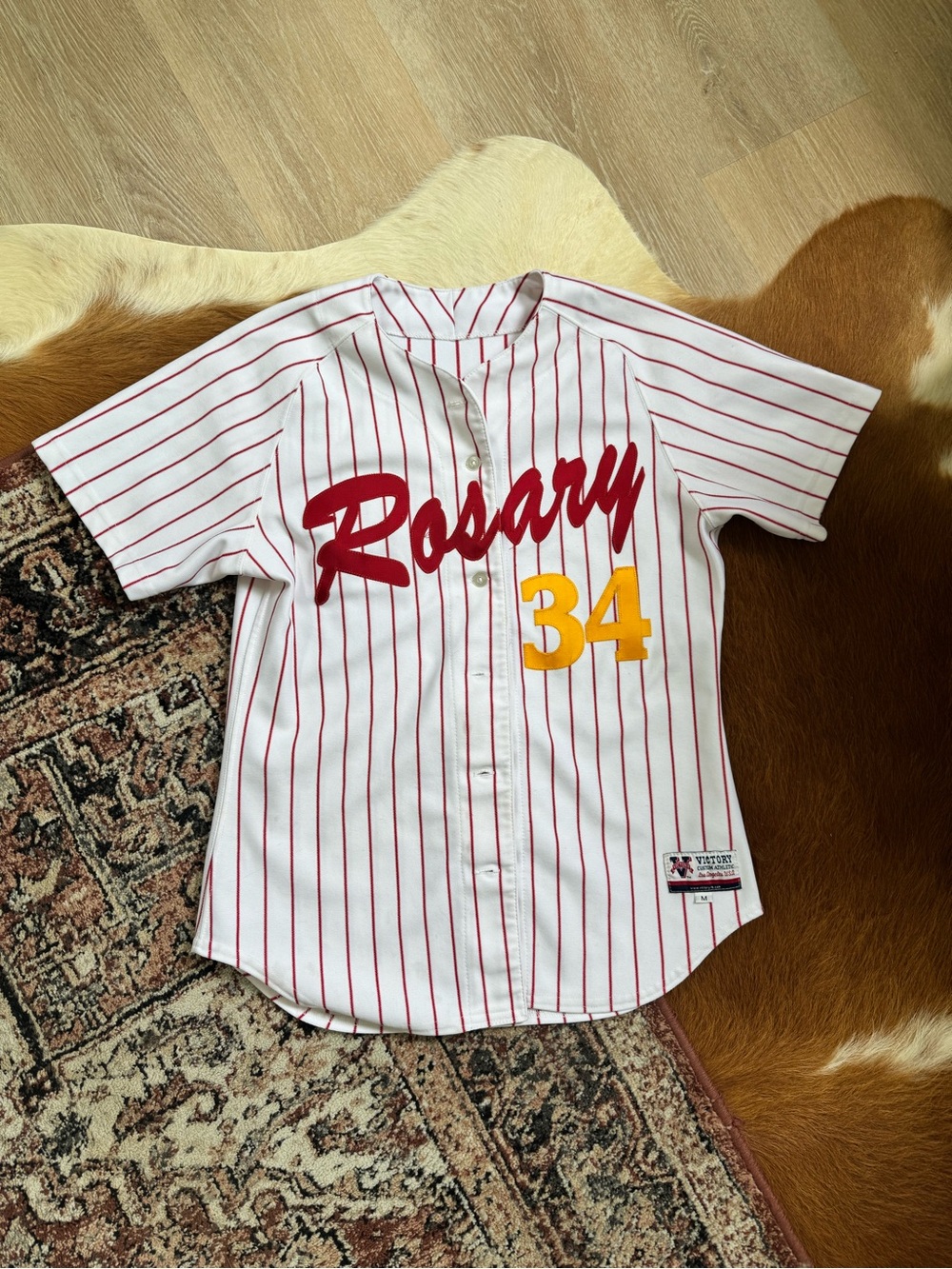 Unisex LA Rosary Jersey with Red Script & Yellow Number